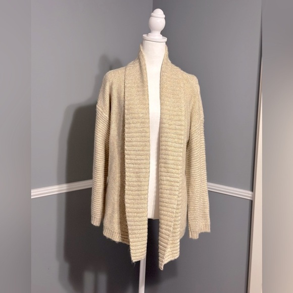 Chico's‎ Cozy Soft Open Front Cable Knit Sweater Cardigan Size Medium Neutral - Picture 1 of 6